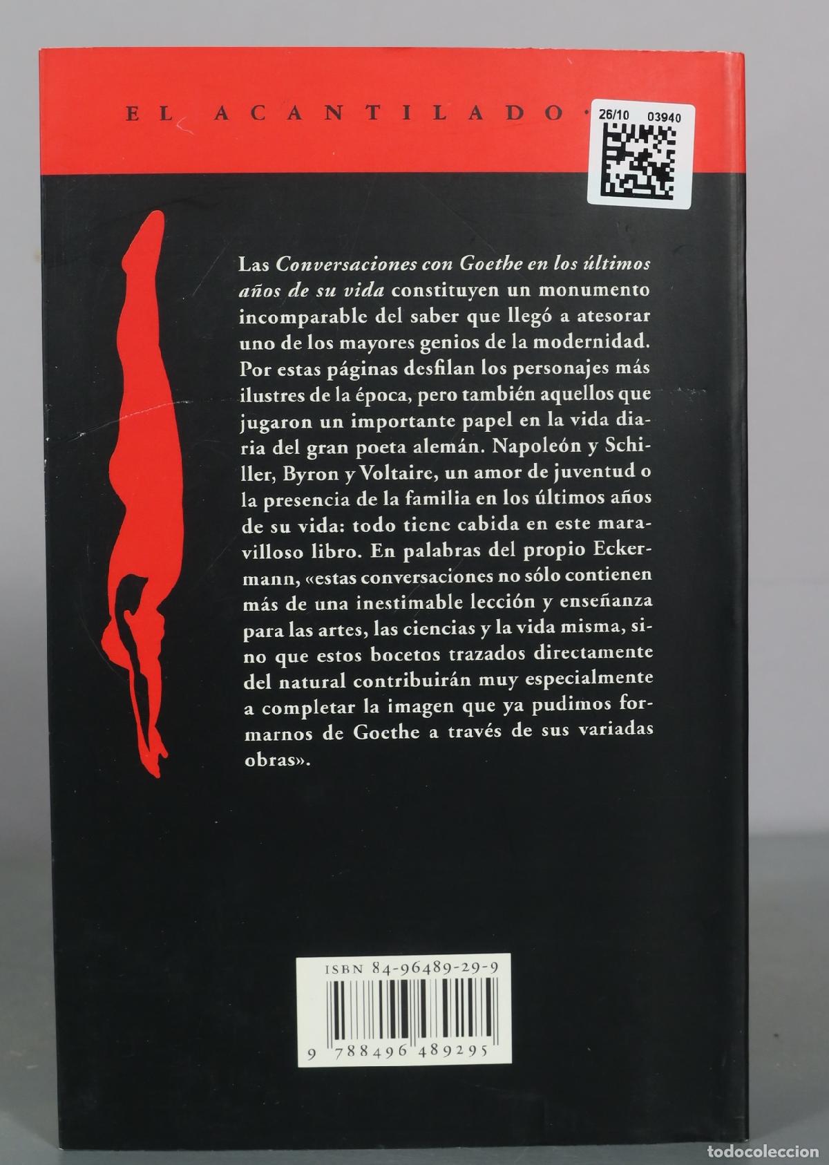 Libros de segunda mano: Conversaciones con Goethe - J. P. Eckermann - Acantilado - Foto 2