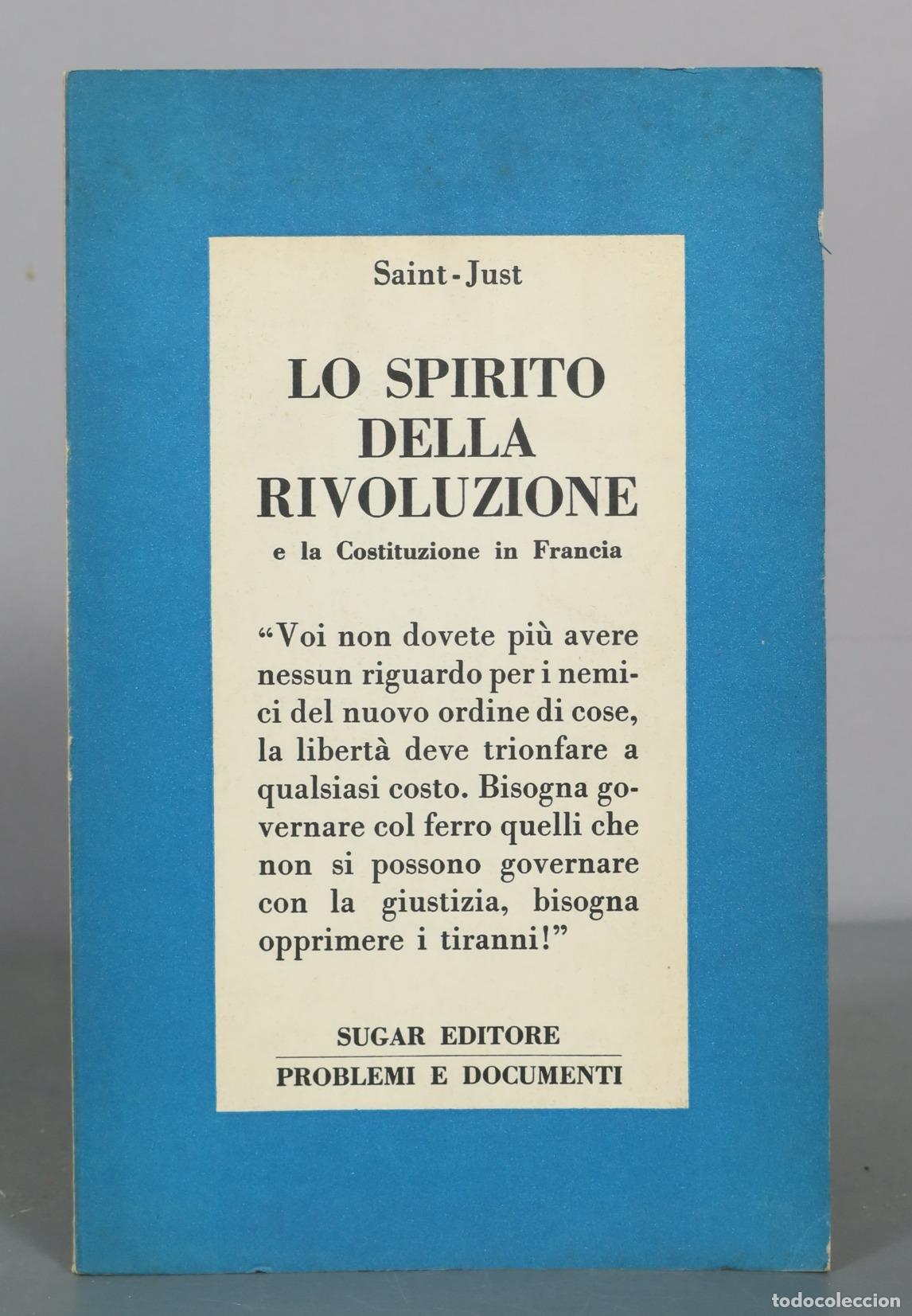 Libros de segunda mano: Lo spirito della rivoluzione e la Costituzione in Francia - Saint-Just - Sugar Editore