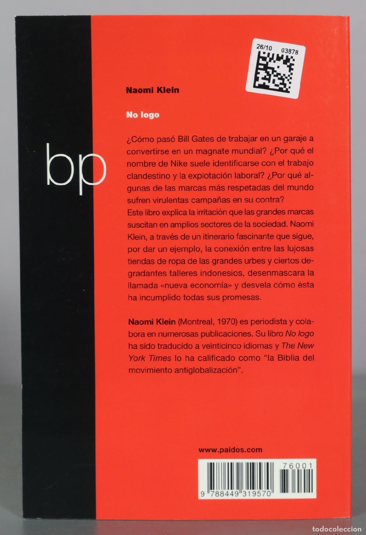 Libros de segunda mano: No Logo - El poder de las marcas - Naomi Klein - Paid&oacute;s - Foto 2