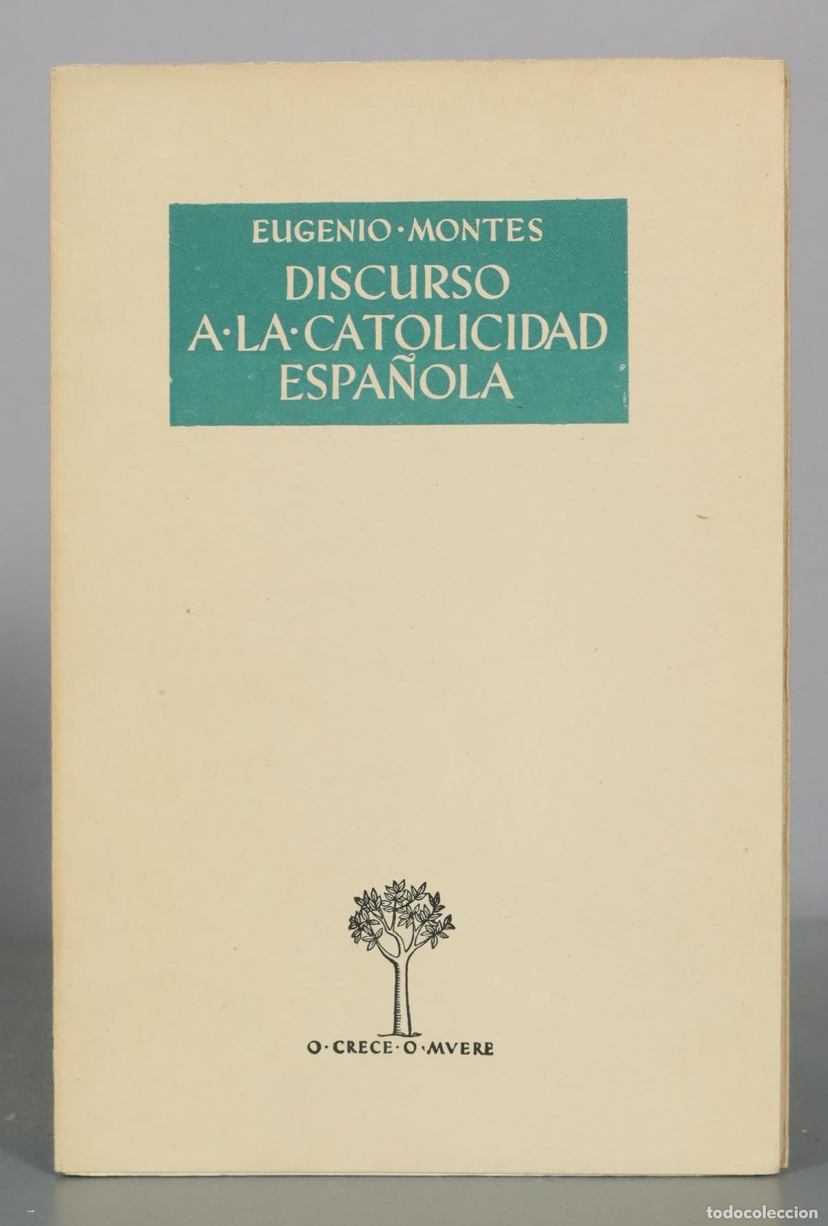 Libros de segunda mano: Discurso a la catolicidad espa&ntilde;ola - Eugenio Montes - Foto 1