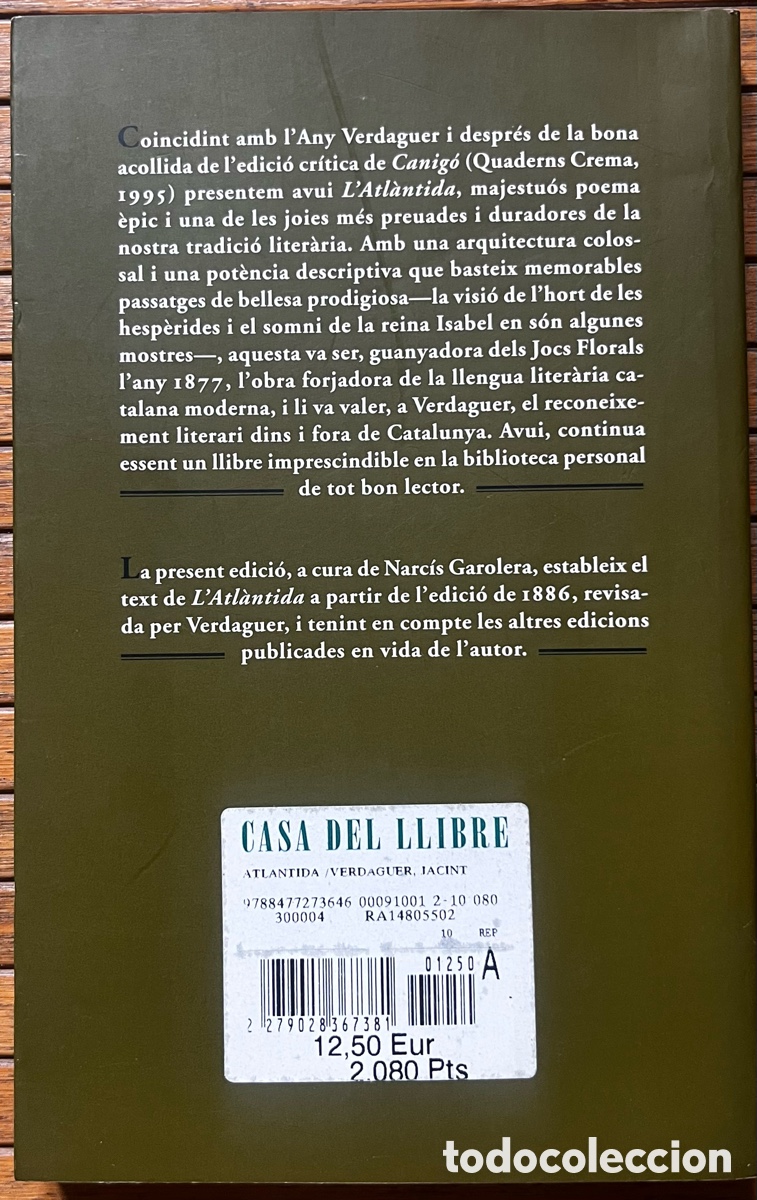 Libros de segunda mano: L&rsquo;Atl&agrave;ntida de Jacint Verdaguer - Foto 2