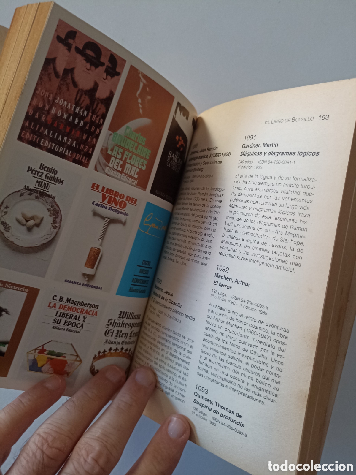 Libros de segunda mano: Cat&aacute;logo 1500 t&iacute;tulos de El libro de bolsillo (Alianza, 1991) - Foto 4