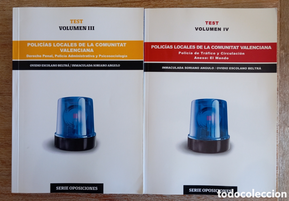 Libros de segunda mano: POLICIAS LOCALES DE LA CV TEST VOLUMEN III Y IV
