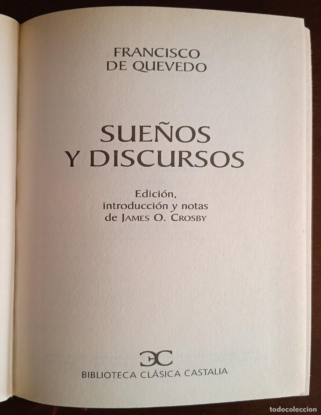 Libros de segunda mano: SUE&Ntilde;OS Y DISCURSOS. QUEVEDO, Francisco de. Editorial Castalia. 2001. - Foto 2