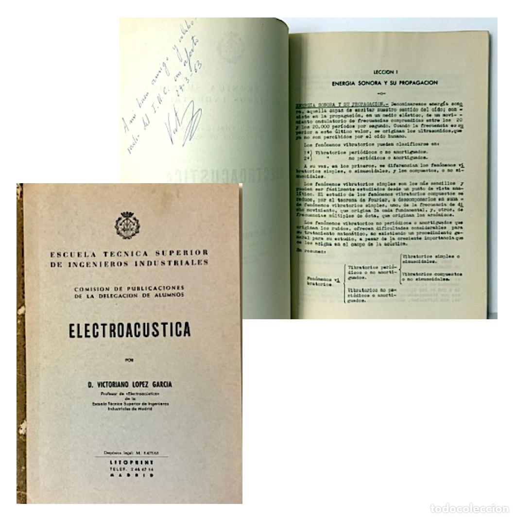 Libros de segunda mano: Electroac&uacute;stica (Apuntes de D. Victoriano L&oacute;pez Garc&iacute;a (profesor Escuela T&eacute;c Superior de Ingenieros