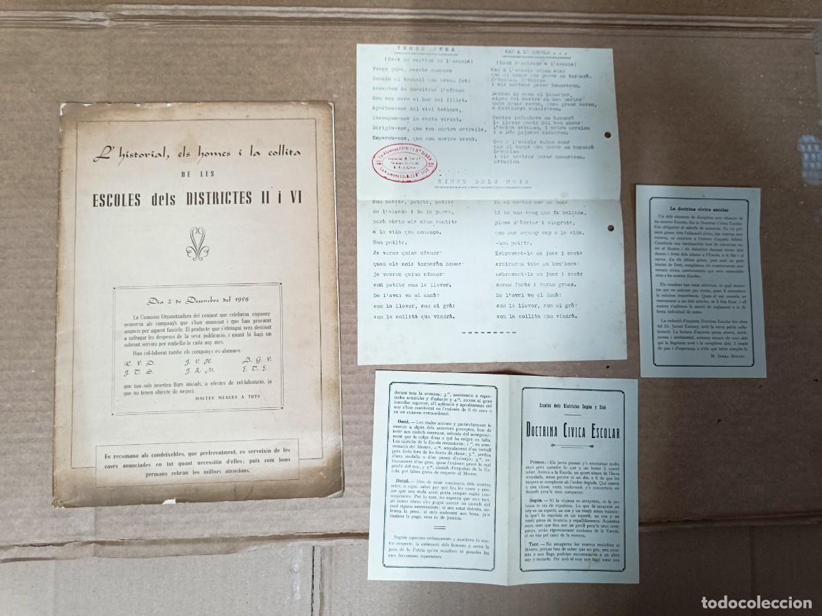 Libros de segunda mano: LOTE HISTORIAL ELS HOMES I COLLITA ESCOLES DISTRICTES II Y VI, HIMNOS, DOCTRINA, 1956 EN CATALAN P31