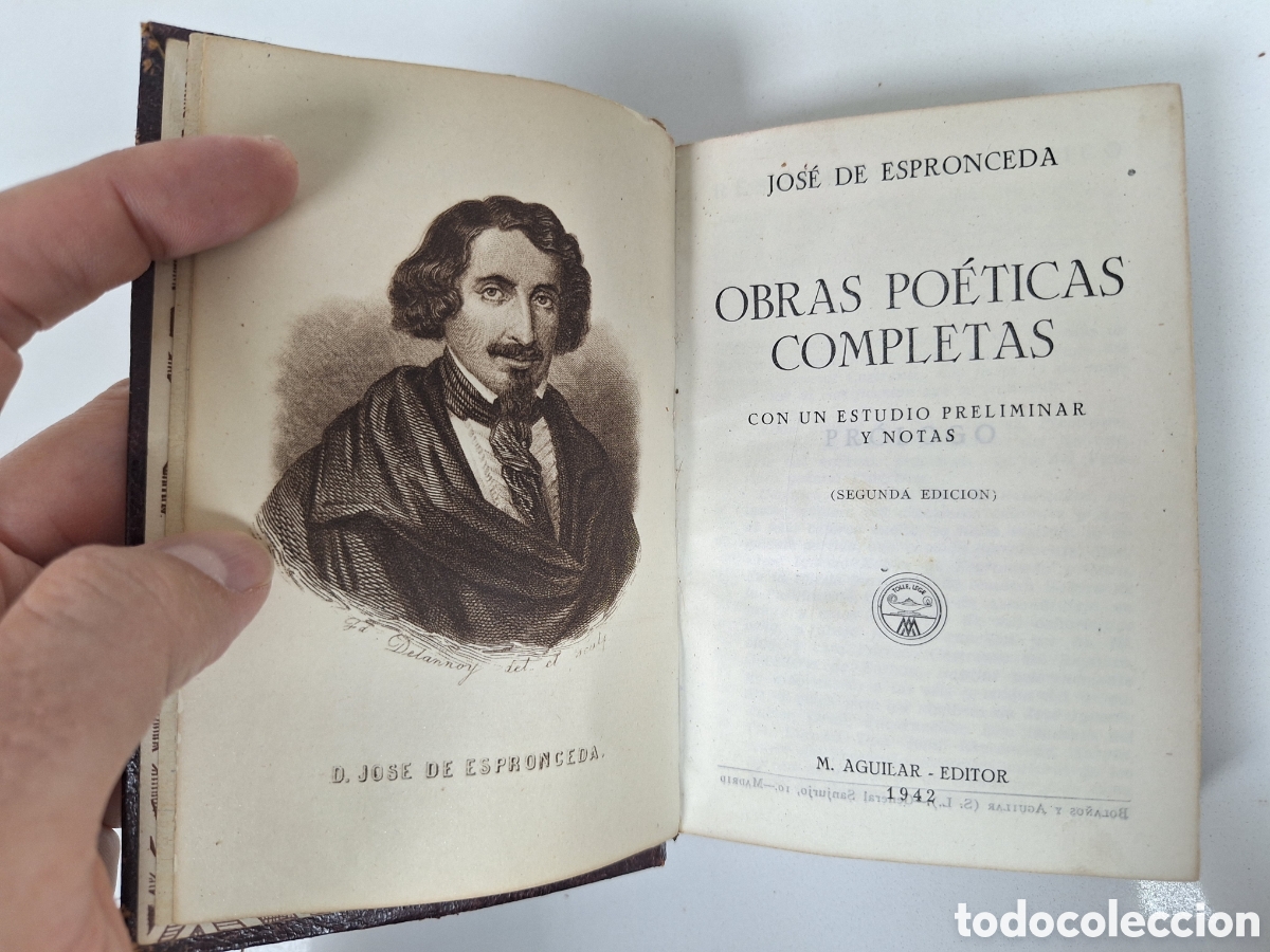 Libros de segunda mano: ESPRONCEDA, Obras poeticas completas, Aguilar 1942