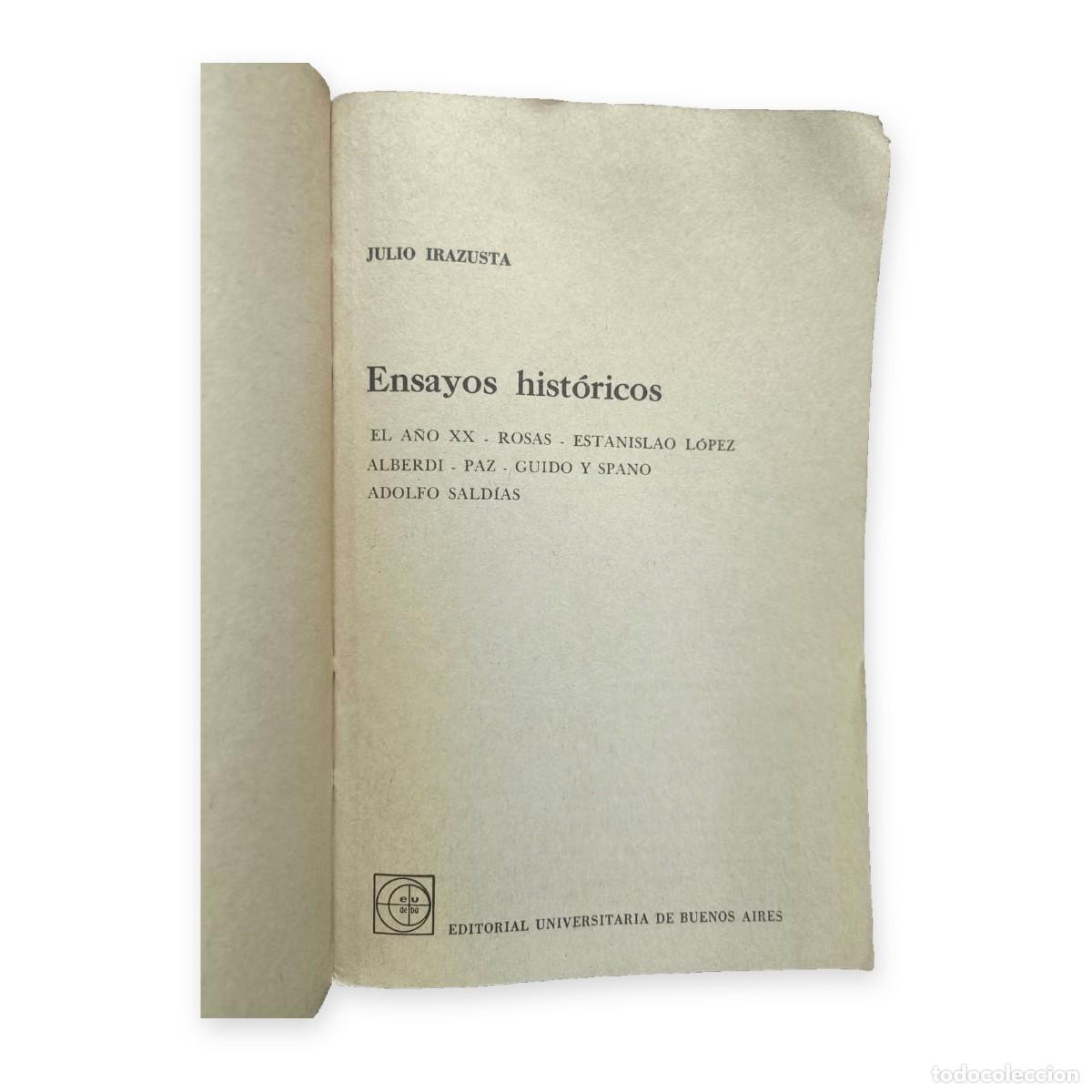 Libros de segunda mano: Julio Irazusta &mdash; Ensayos hist&oacute;ricos &mdash; LM - Foto 2
