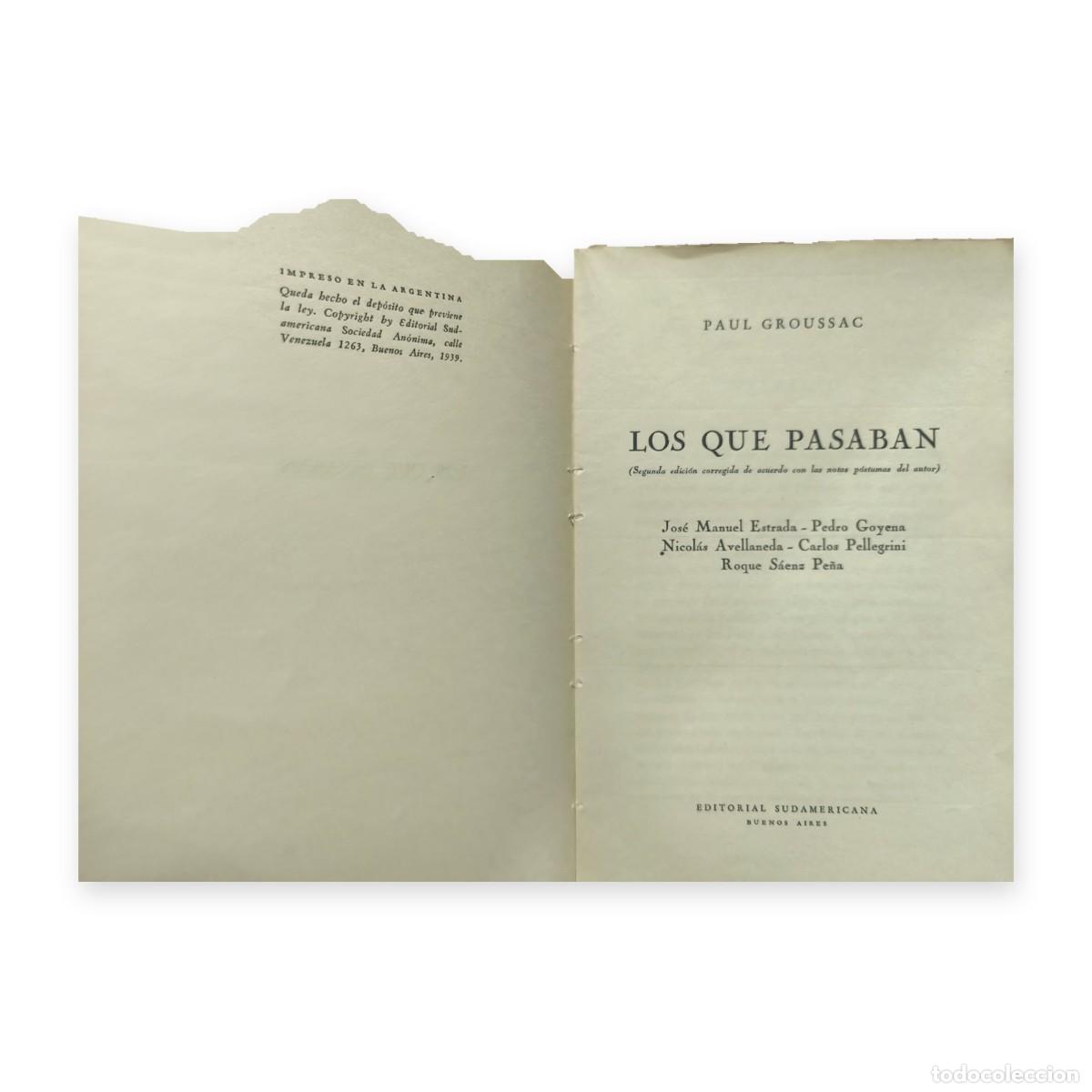 Libros de segunda mano: Paul Groussac &mdash; Los que pasaban &mdash; LM - Foto 2
