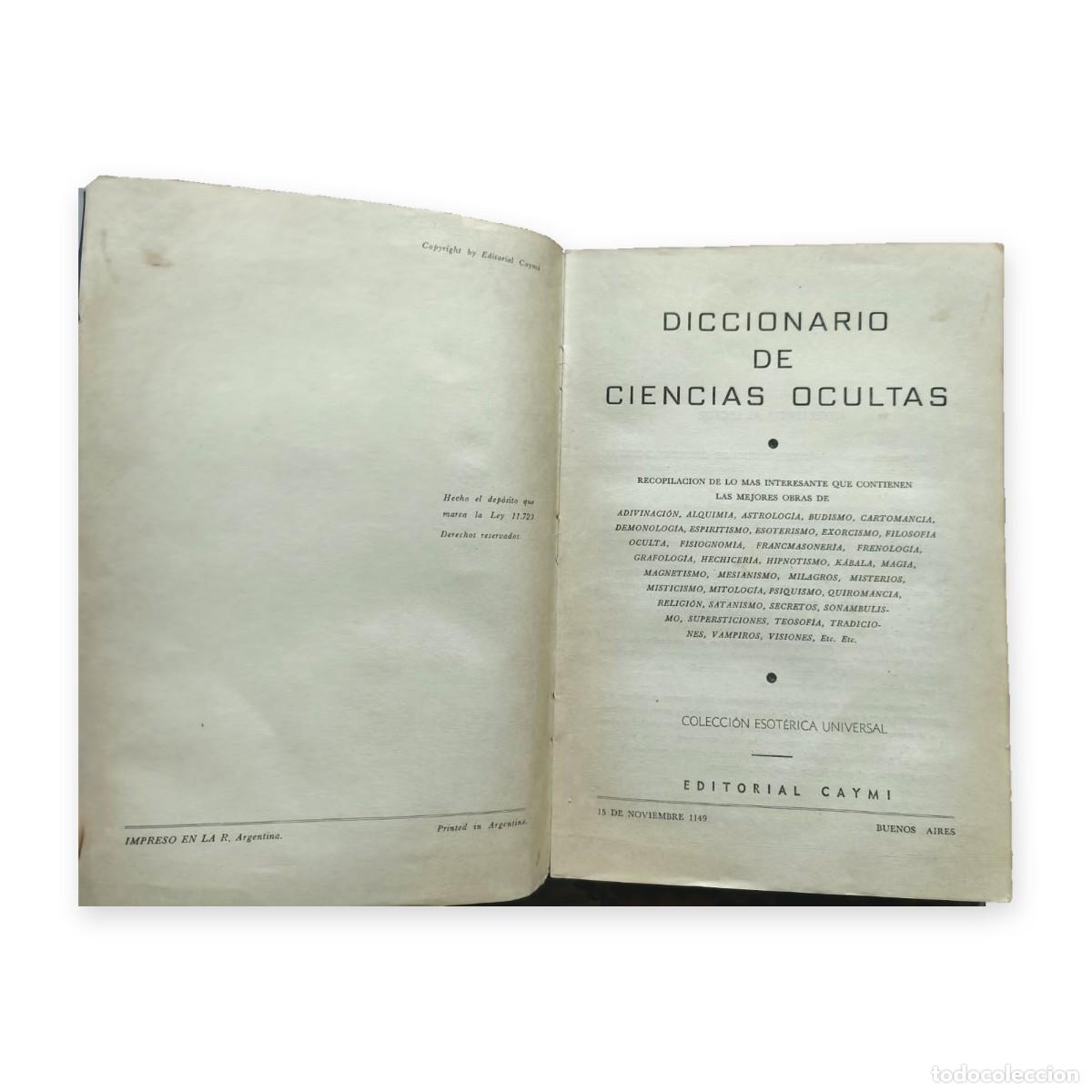 Libros de segunda mano: An&oacute;nimo &mdash; Diccionario de ciencias ocultas &mdash; LM - Foto 3