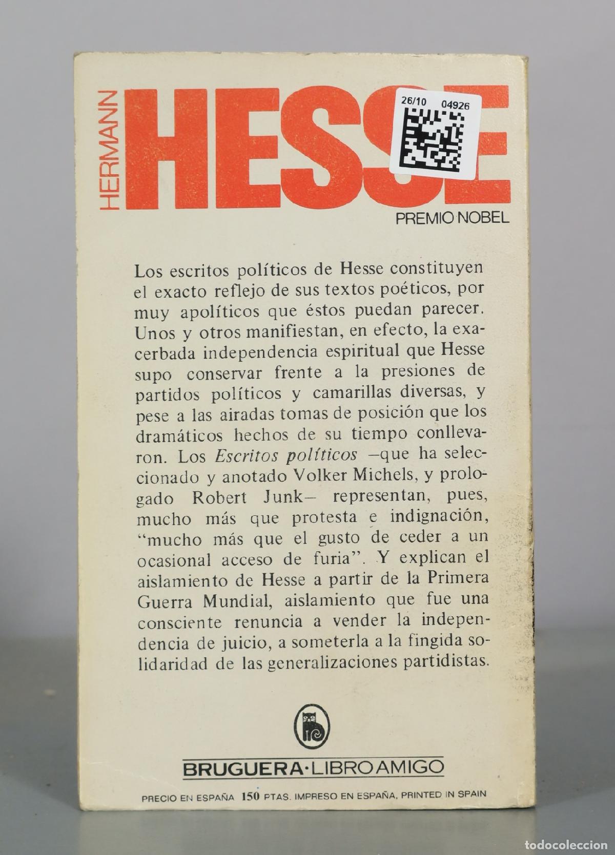 Libros de segunda mano: Escritos politicos - Hermann Hesse - Bruguera - Foto 2