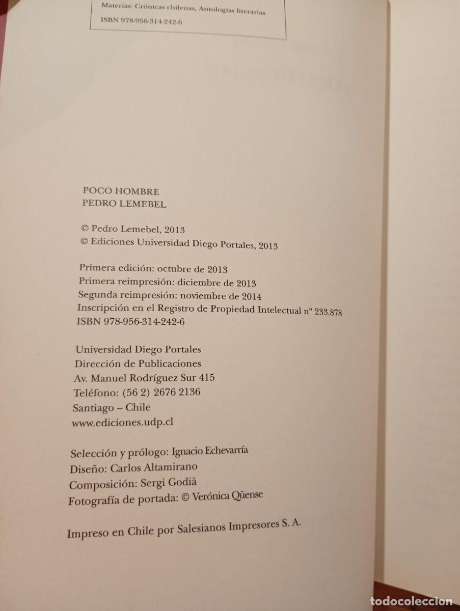 Libros de segunda mano: Poco hombre, Pedro Lemebel &iexcl;PRIMERA EDICI&Oacute;N! - Foto 3