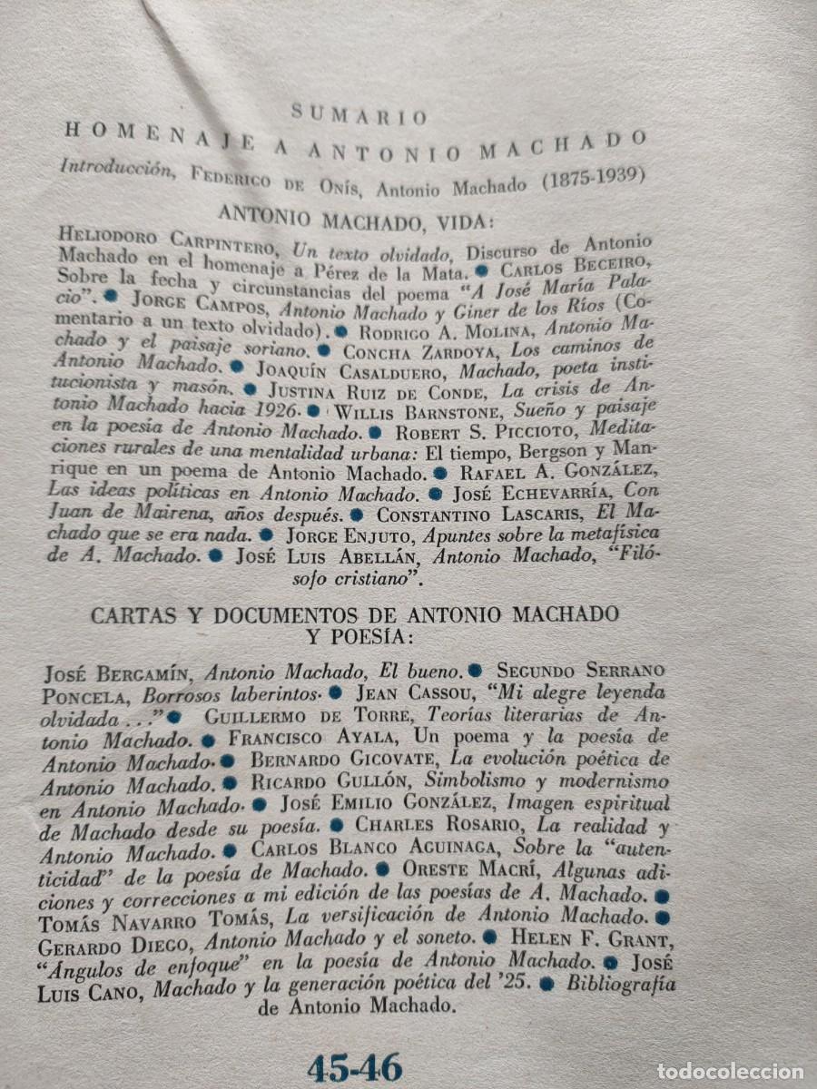 Libros de segunda mano: La Torre revista homenaje a Antonio Machado - Foto 4
