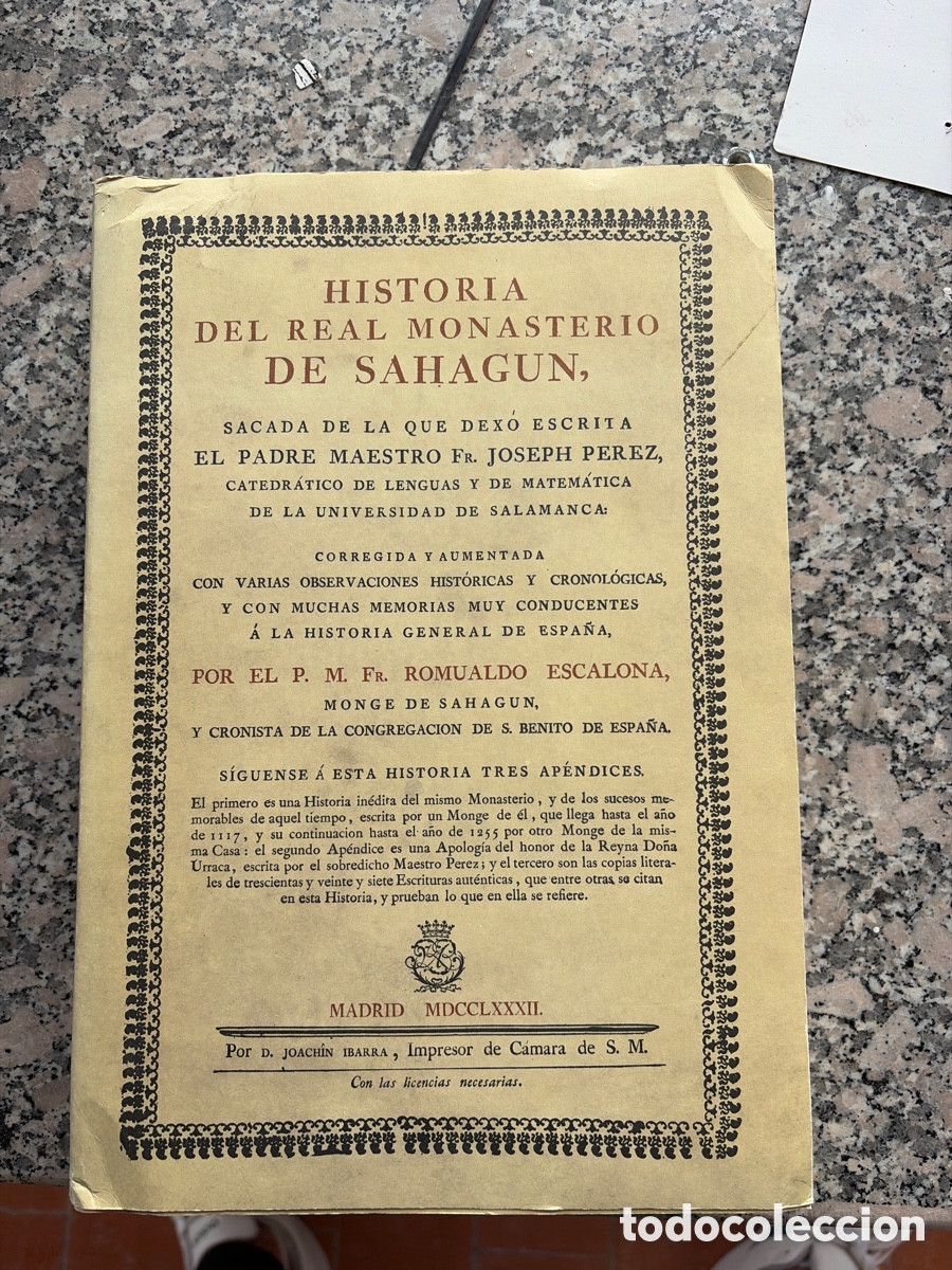 Libros de segunda mano: Historia del Real Monasterio de Sahag&uacute;n (Edici&oacute;n Facs&iacute;mil, 1984) - Ed. Nebrija