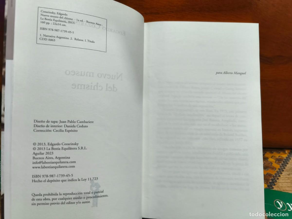 Libros de segunda mano: Edgardo Cozarinsky &ndash; Nuevo museo del chisme &ndash; La Bestia Equil&aacute;tera &ndash; 2013 - Foto 2