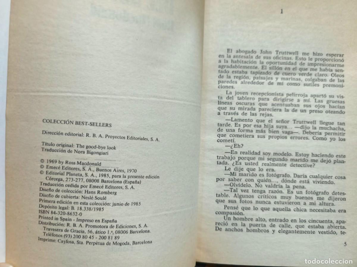 Libros de segunda mano: Ross Macdonald &ndash; La mirada del adi&oacute;s &ndash; Planeta - Foto 3