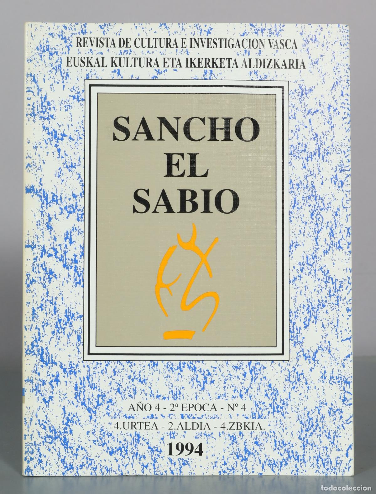 Libros de segunda mano: Sancho el Sabio - Revista de Cultura e Investigacion Vasca. N 4