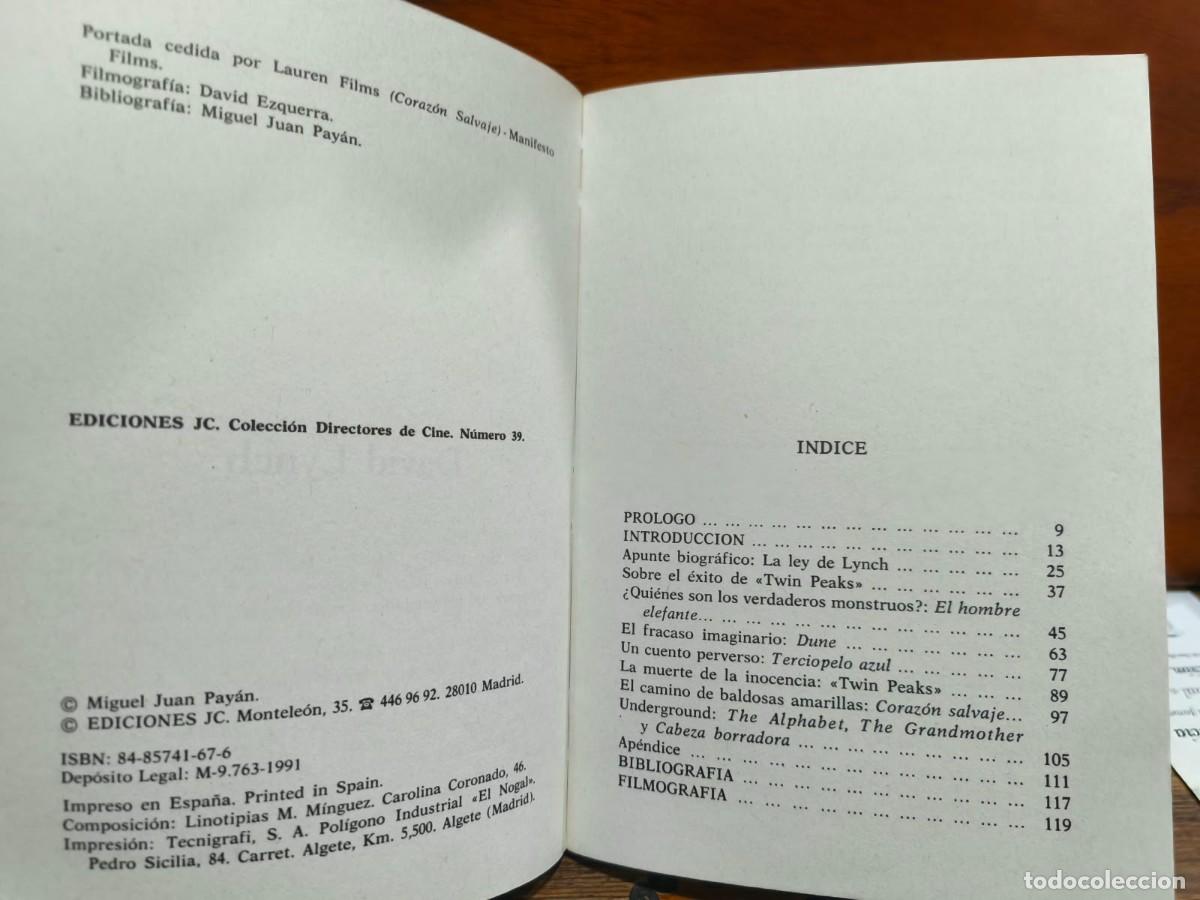 Libros de segunda mano: Miguel Juan Pay&aacute;n &ndash; David Lynch &ndash; Ediciones JC - Foto 2