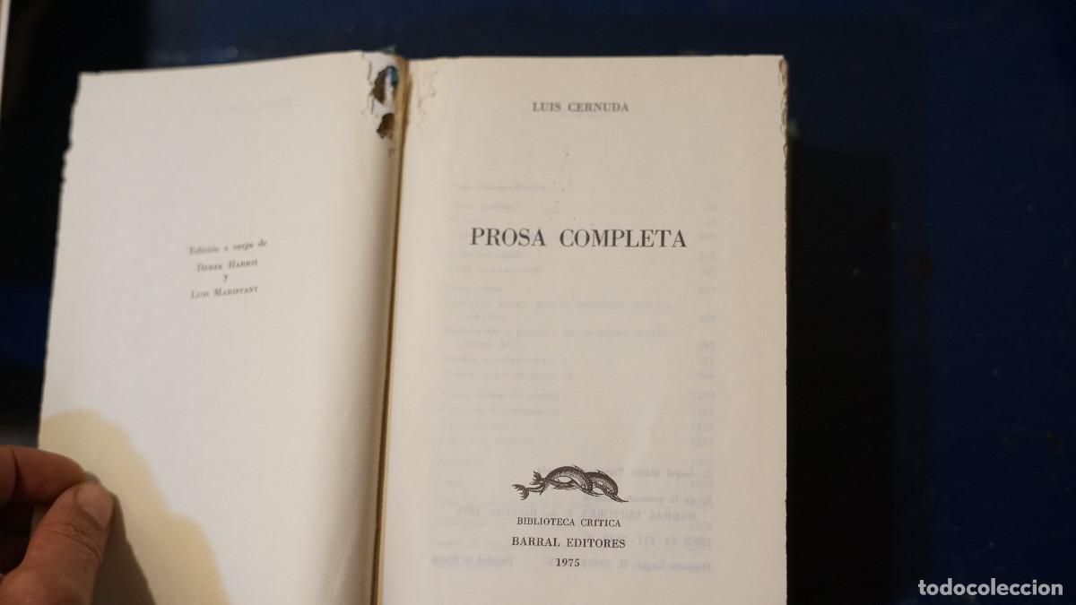 Libros de segunda mano: Luis Cernuda - Prosa - Barrall 1975 - Foto 3