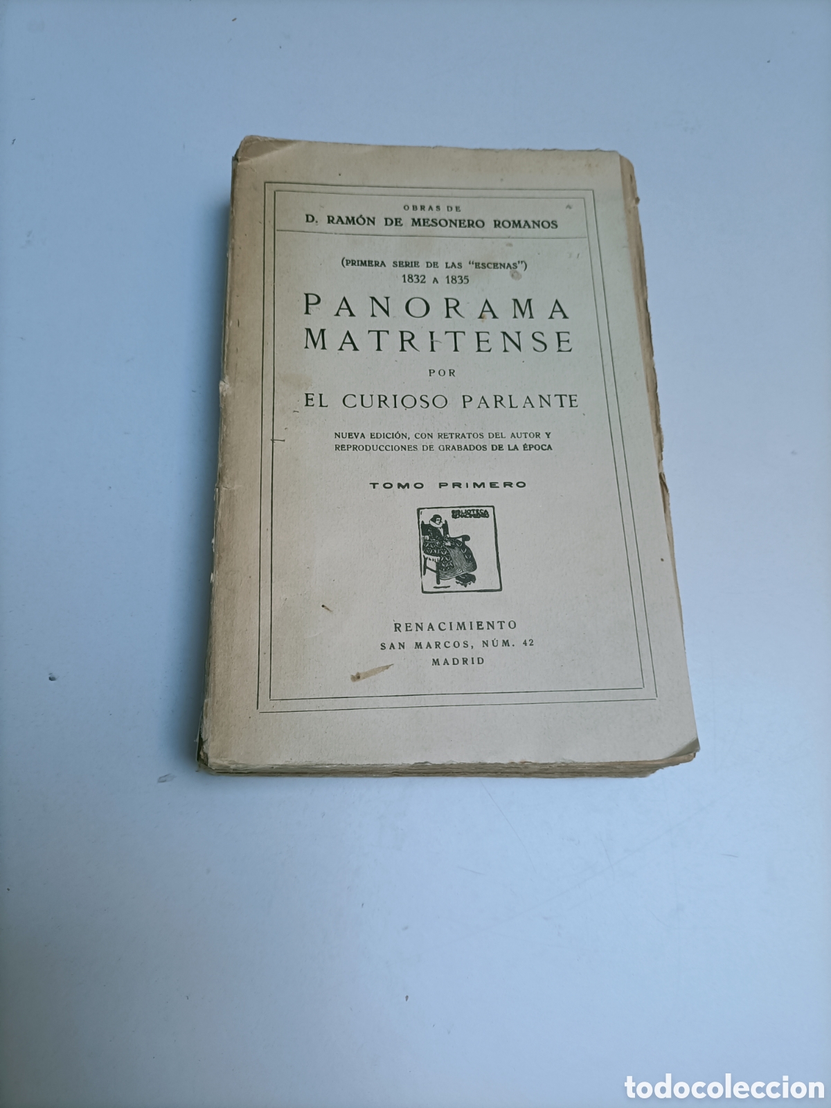 Libros de segunda mano: Panorama Matritense por El curioso parlante. Tomo primero Obras de Mesonero romanos
