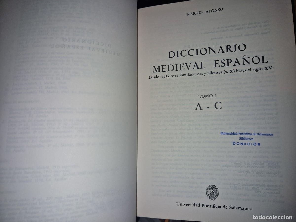 Libros de segunda mano: DICCIONARIO MEDIEVAL ESPA&Ntilde;OL , TOMO 1