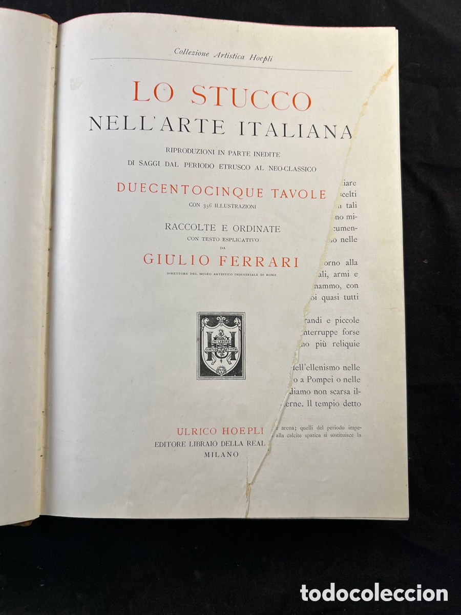 Libros de segunda mano: LO STUCCO NELL&rsquo;ARTE ITALIANA GIULIO FERRARI