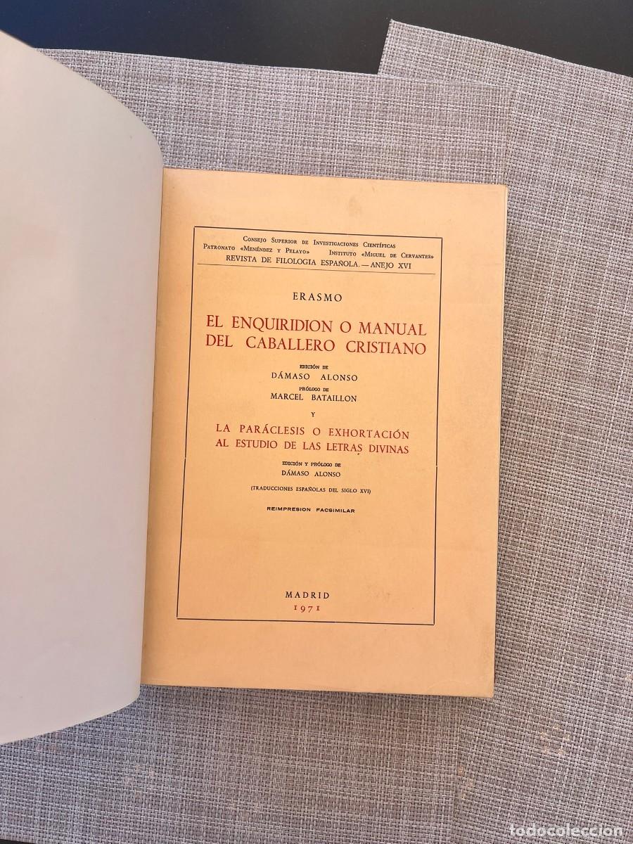 Libros de segunda mano: El Enquiridion o manual del caballero cristiano - Erasmo de Rotterdam