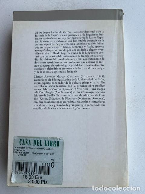 Libros de segunda mano: Del lingua latina -Varr&oacute;n- - Foto 2