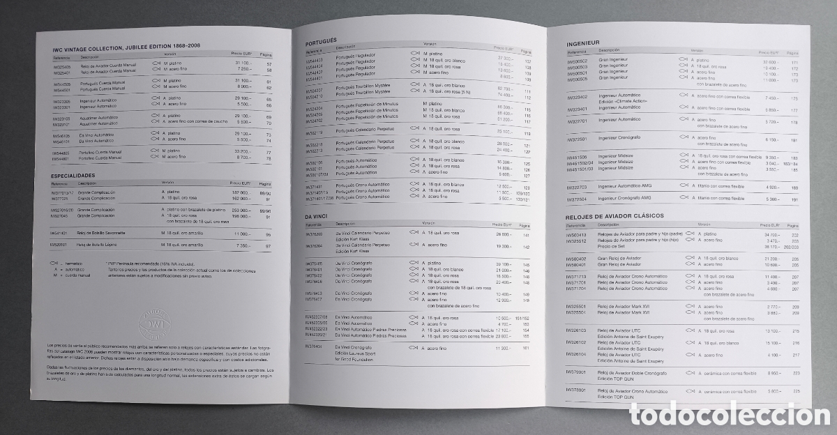Libros de segunda mano: IWC RELOJ CAT&Aacute;LOGO LIBRO + LISTA DE PRECIOS 2008 - Foto 6