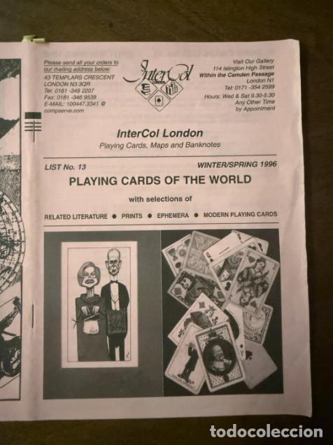 Libros de segunda mano: Cat&aacute;logo InterCol London 1996 Playing Cards of the World Yasha Beresiner naipes
