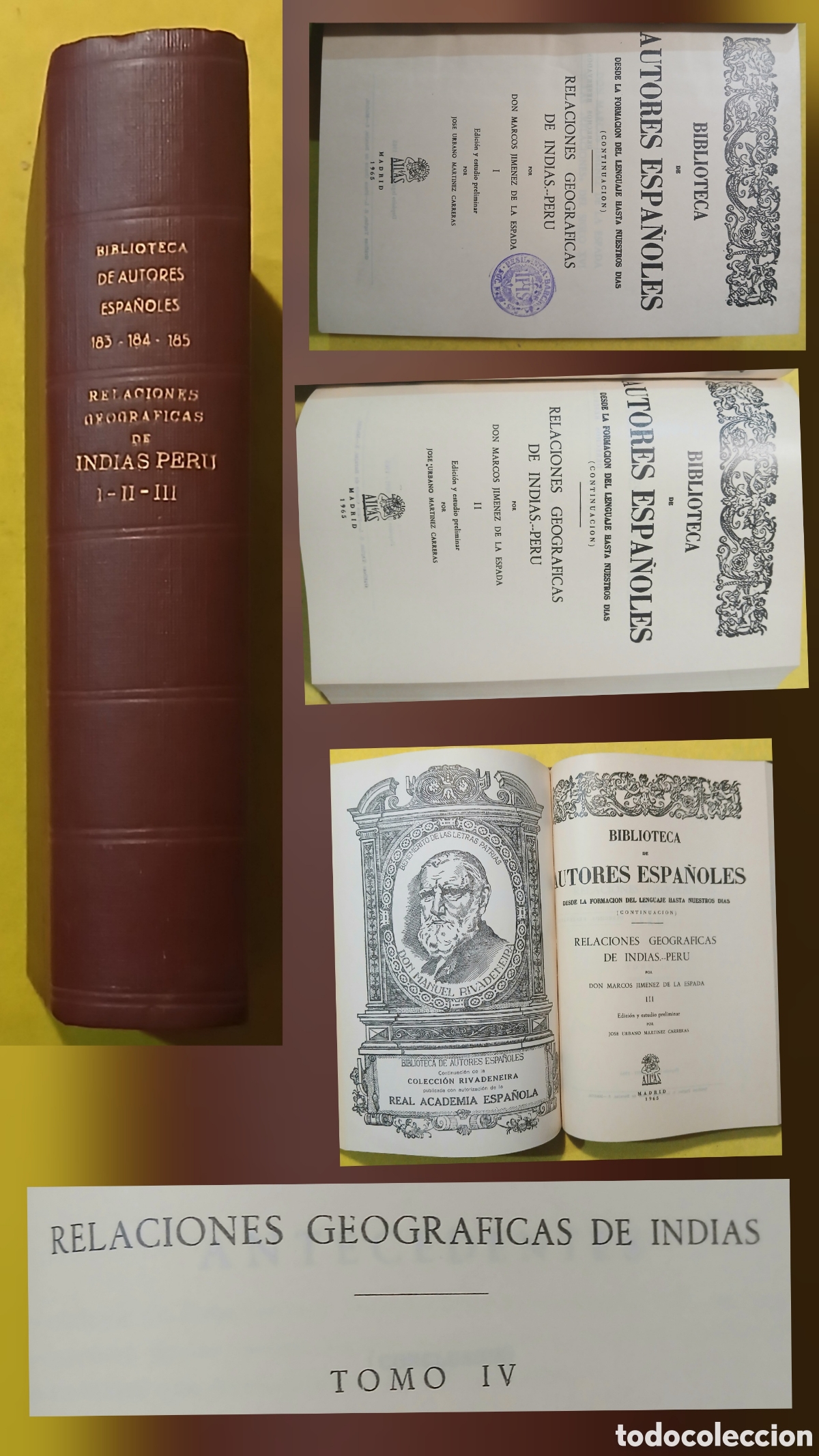 Libros de segunda mano: Relaciones geogr&aacute;ficas de Indias-Per&uacute;