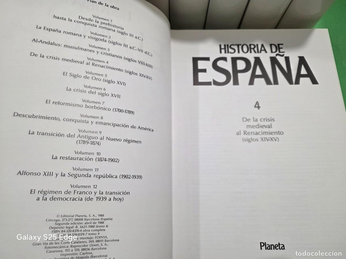 Libros de segunda mano: &rdquo;&rdquo;HISTORIA DE ESPA&Ntilde;A&rdquo;&rdquo;...12 TOMOS....COMPLETA...PLANETA...1990... - Foto 11
