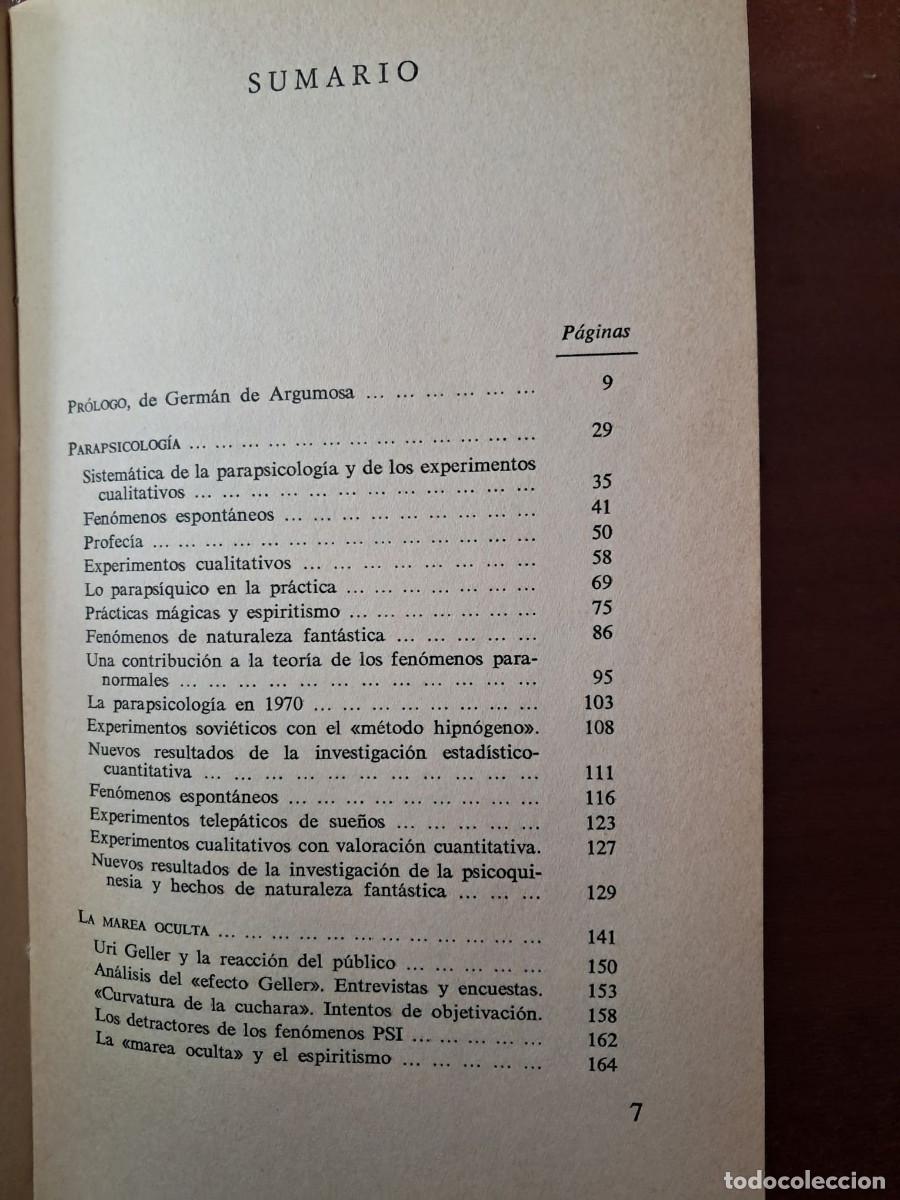 Libros de segunda mano: PARAPSICOLOGIA - HANS BENDER - Foto 4