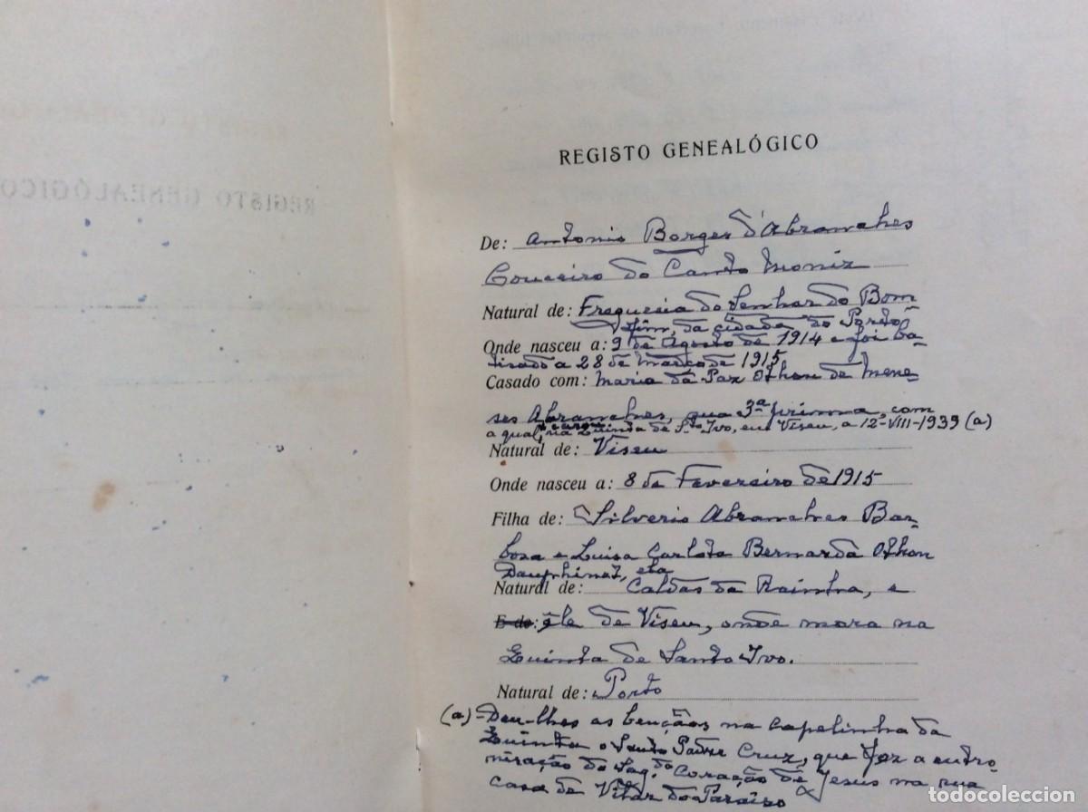 Libros de segunda mano: Livro Manuscrito Raro Genealogia (1944/1959) A&ccedil;ores e Continente - Bettencourt, Couceiro da Costa...