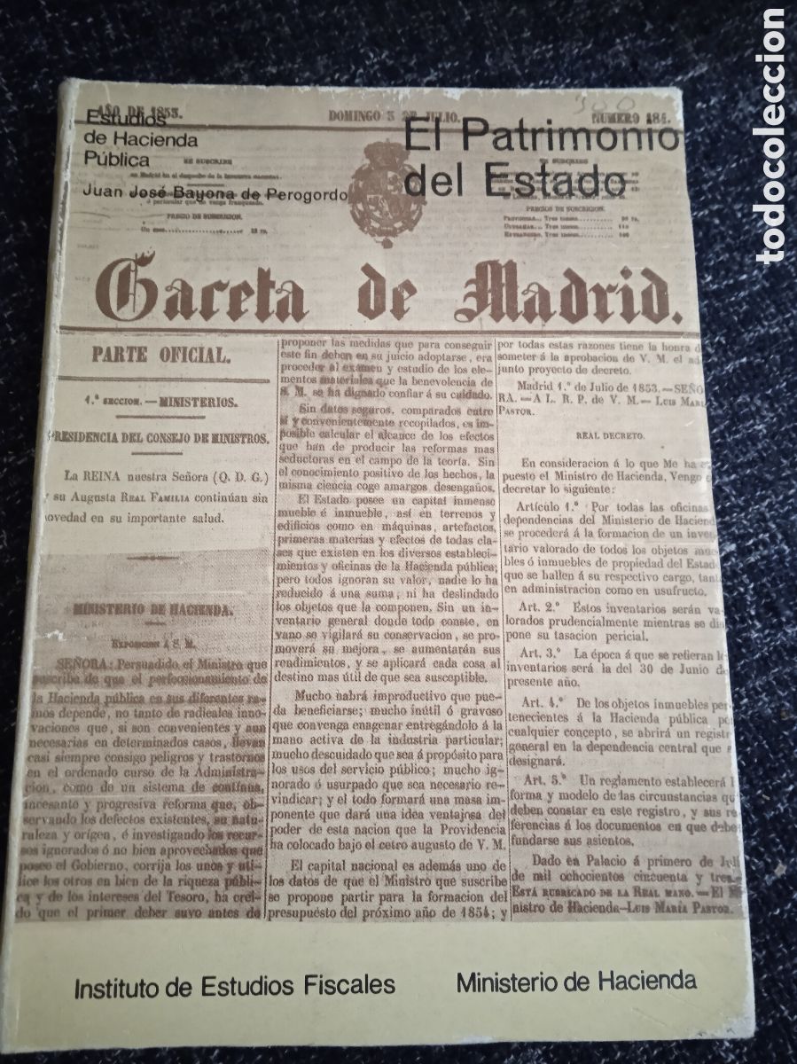 Libros de segunda mano: EL PATRIMONIO DEL ESTADO, / JUAN JOS&Eacute; BAYONA DE PEROGORDO