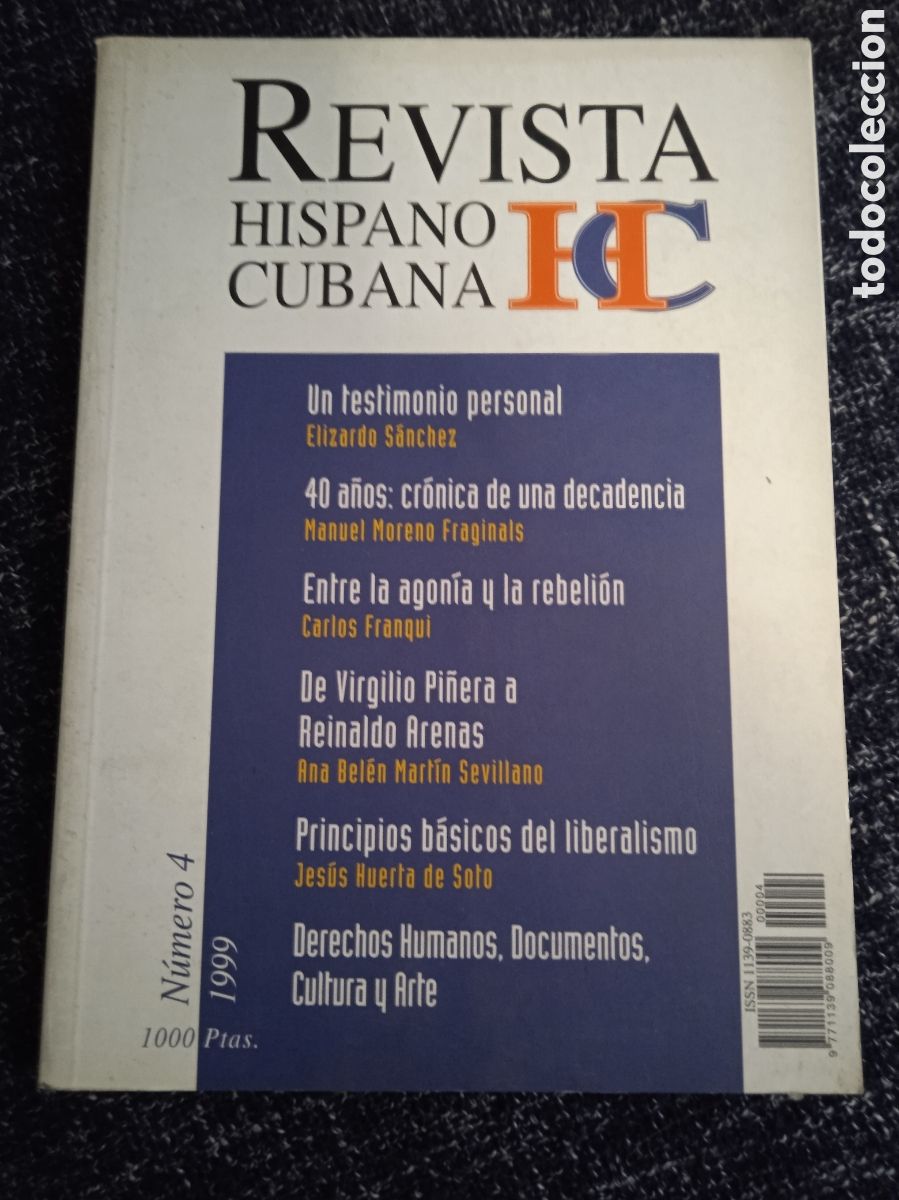 Libros de segunda mano: Revista hispano cubana N&ordm; 4 - Fundaci&oacute;n Hispano Cubana 1999