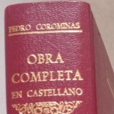 Libros: OBRA COMPLETA EN CASTELLANO.PEDRO COROMINAS