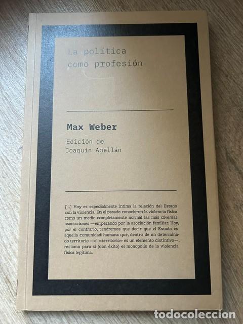 B&uuml;cher: La pol&iacute;tica como profesi&oacute;n -Max Weber- Edici&oacute;n Abell&aacute;n 2021