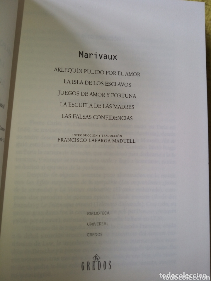 Libros: Marivaux. Biblioteca Gredos - Foto 2