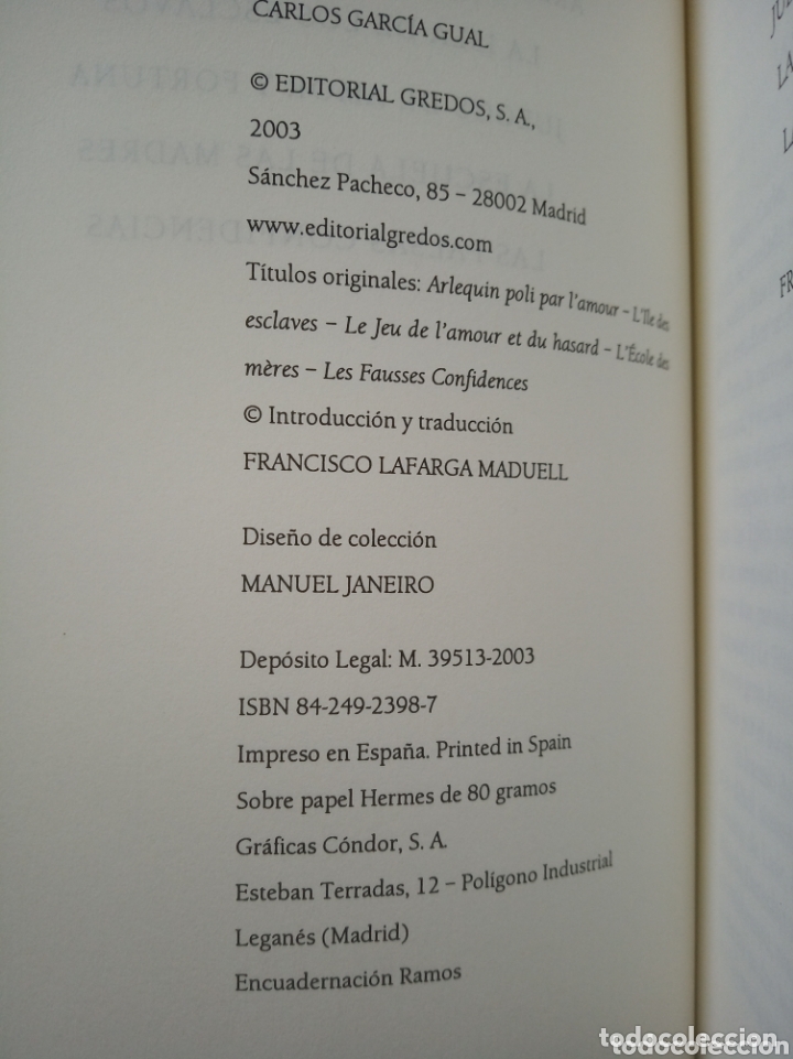 Libros: Marivaux. Biblioteca Gredos - Foto 3