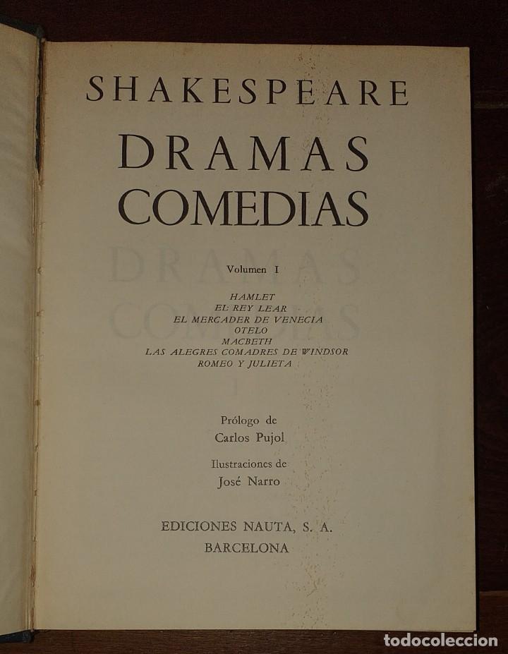 Libros: Dramas. Comedias. Tomo I: Hamlet, El rey Lear, El mercader de Venecia, Otelo, Macbeth, Las alegres c - Foto 2