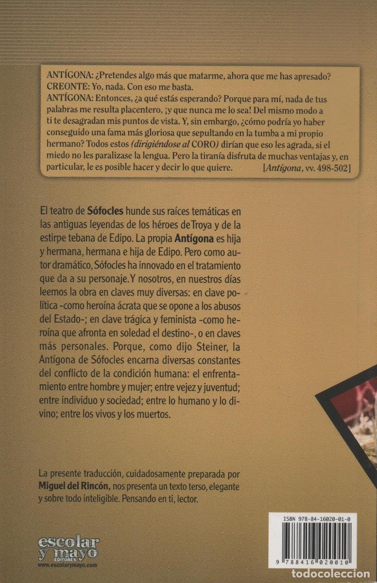 Libros: Ant&iacute;gona. S&oacute;focles. Escolar y Mayo editores. 1&ordf;Edici&oacute;n. 2013. NUEVO. - Foto 2