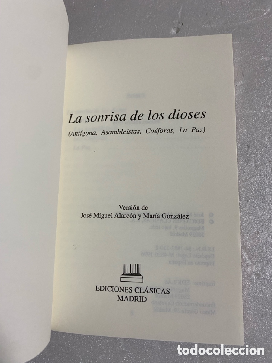Libros: LIBRO LITERATURA CL&Aacute;SICA LA SONRISA DE LOS DIOSES - Foto 3