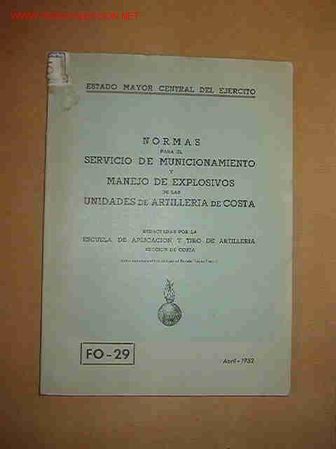 Livros em segunda m&atilde;o: Normas para servicio de municionamiento de artiller&iacute;a de costa, 1952