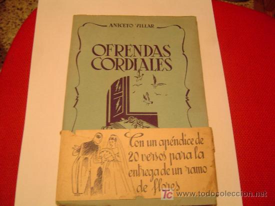 Libros de segunda mano: Ofrendas cordiales  Aniceto Villar - Foto 1
