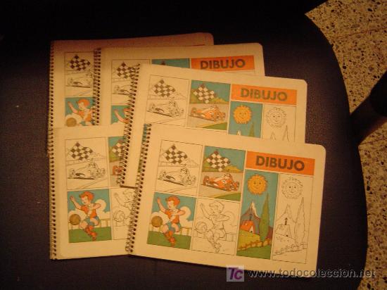 Second hand books: 4 cuadernos escuela de dibujo a&ntilde;os 70 por estrenar