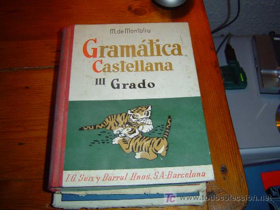 Libri di seconda mano: Antiguo libro de escuela GRAMATICA Lengua Castellana. Tapas cart&oacute;n