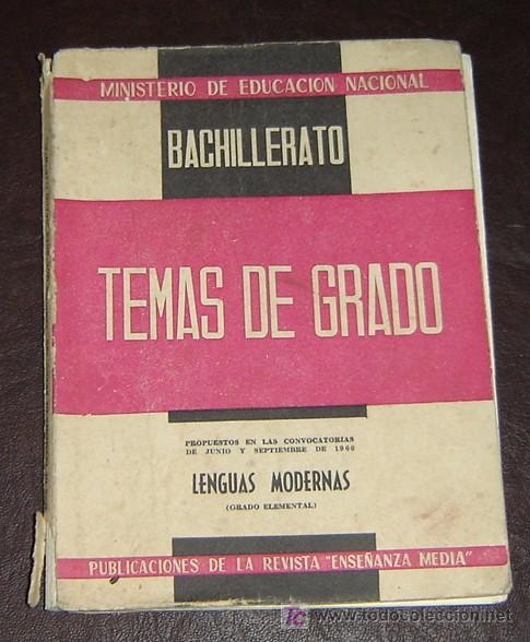 Libros de segunda mano: TEMAS DE GRADO - LENGUAS MODERNAS - GRADO ELEMENTAL - 1960 - Foto 1