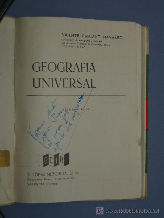 Libros de segunda mano: GEOGRAFIA UNIVERSAL.  ESTUDIOS DE BACHILLERATO, de V. Cascant. - Foto 2