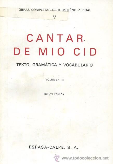 Libros de segunda mano: CANTAR DEL MIO CID. TEXTO, GRAMATICA Y VOCABULARIO.  (TLT-11) - Foto 1